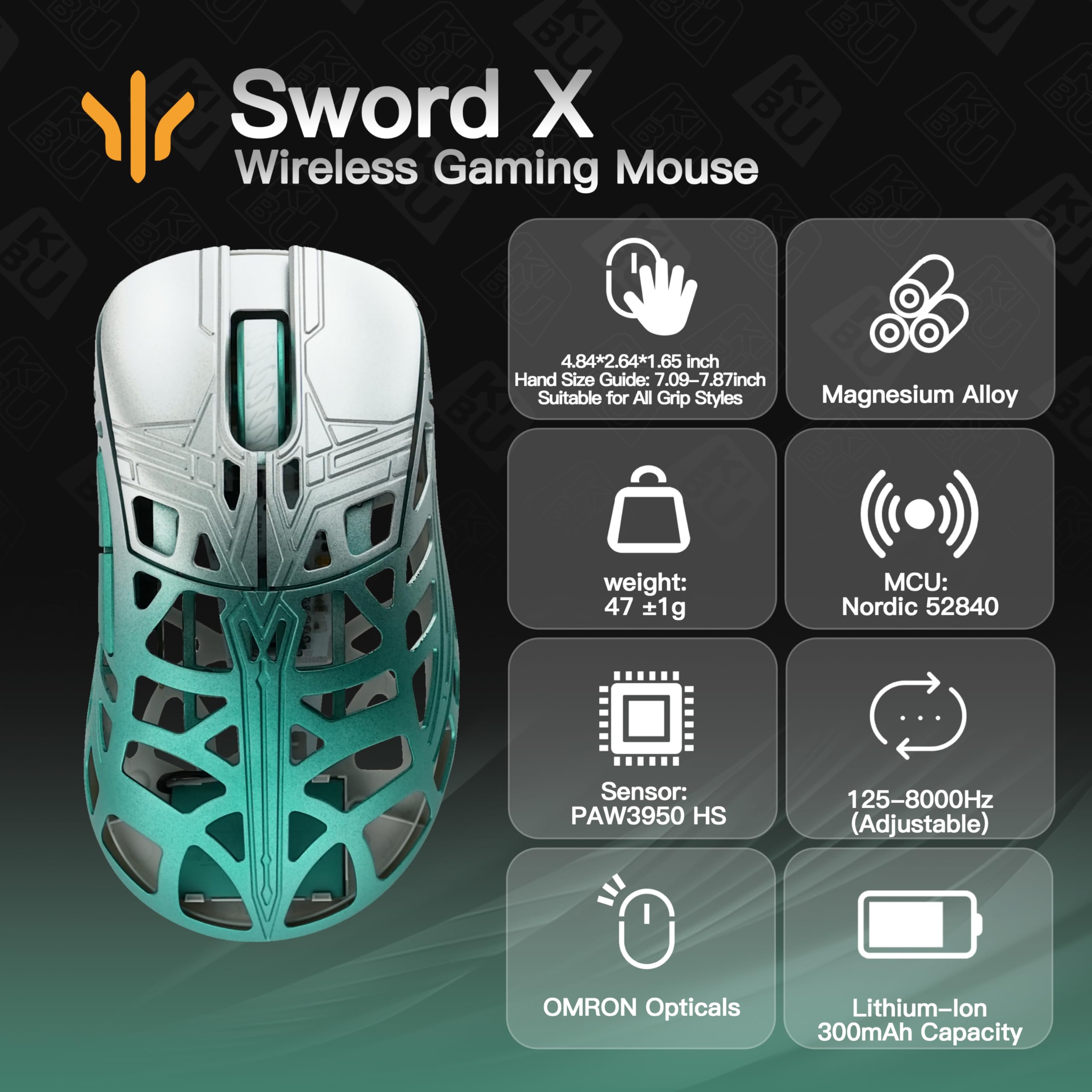 Amazon.com: KEEBMONKEY WLMOUSE Sword X Lightweight Magnesium Alloy